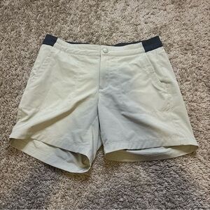 North Face Cream Shorts with Black Accents